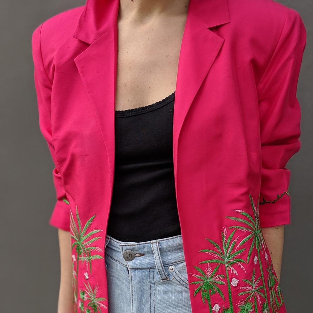 Hot Pink Statement Blazer Jacket - image 3